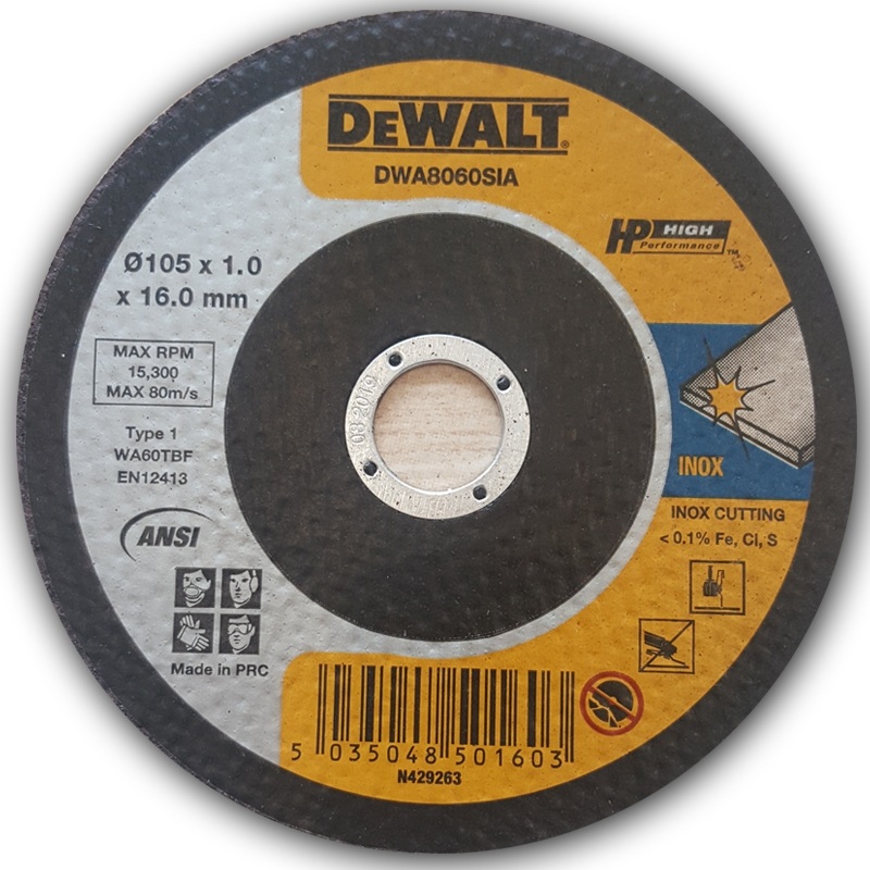 Dewalt DWA8060SIA S/S Cut Off Wheel 4″ Super Thin (DWA8060B50 INOX)