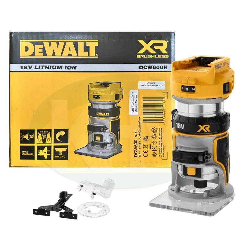 Dewalt DCW600N 18V/20V Cordless Brushless Palm Router / Trimmer 1/4″ (Bare Tool)