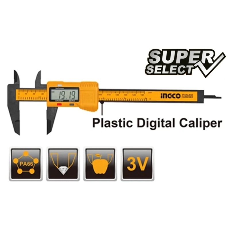 Ingco HDCP16150 Plastic Digital Caliper 150mm (SS)