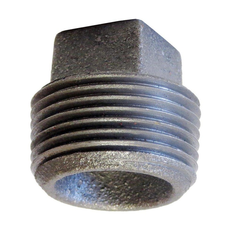 1 in. MNPT 125# Cored Square Head Domestic Black Cast Iron Plug | Ferguson