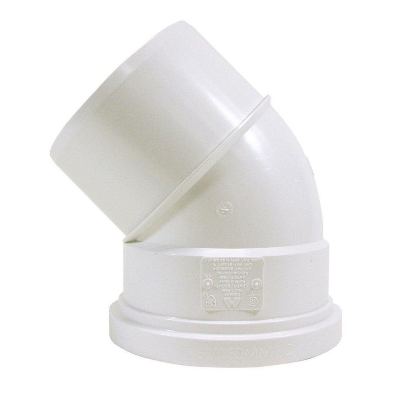 TRENCH TOUGH PLUS 6 in. Gasket x Spigot 45 Degree SDR 35 Plastic Sewer Elbow | Ferguson