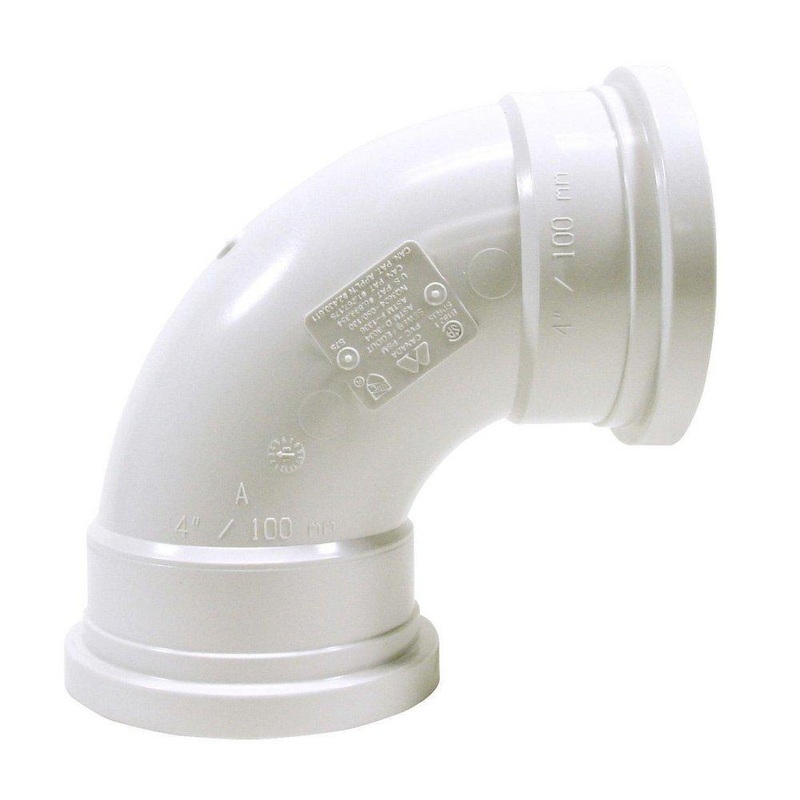 TRENCH TOUGH PLUS 4 in. Gasket Sewer Long Turn Straight SDR 35 PVC 90 Degree Elbow | Ferguson