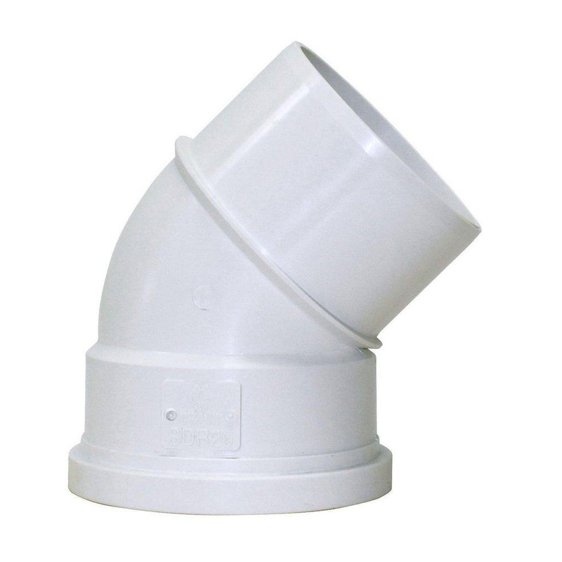 TRENCH TOUGH PLUS 6 in. Spigot x Gasket 45 Degree SDR 26 Plastic Sewer Elbow | Ferguson