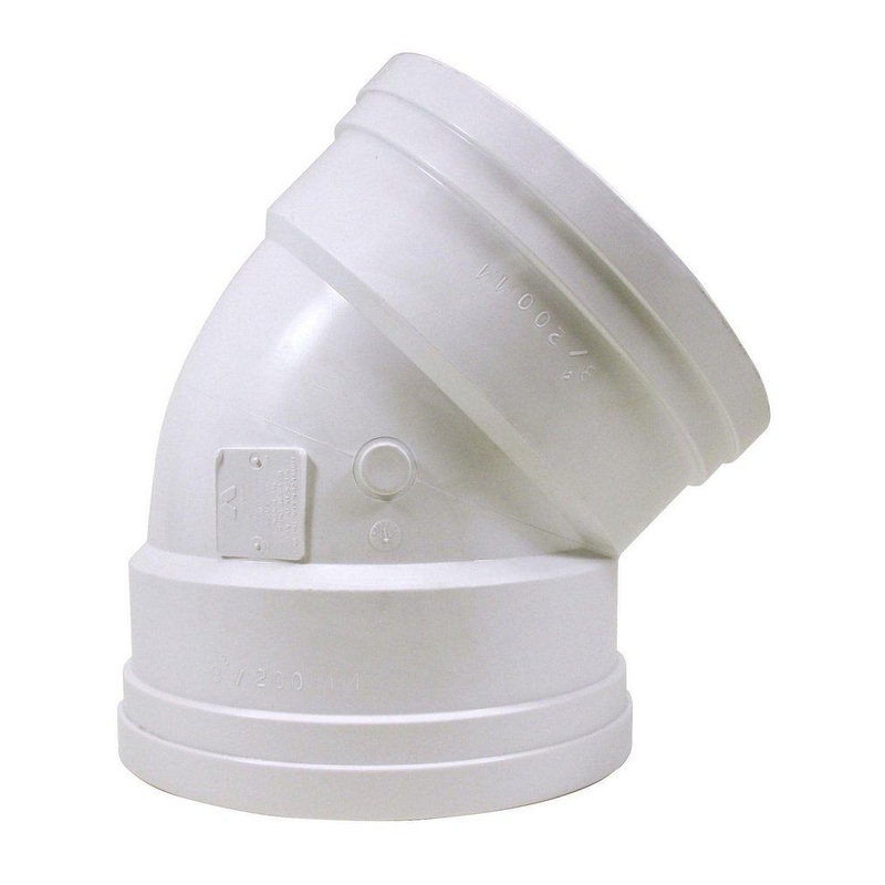 TRENCH TOUGH PLUS 8 in. Gasket 45 Degree SDR 26 Plastic Sewer Elbow | Ferguson