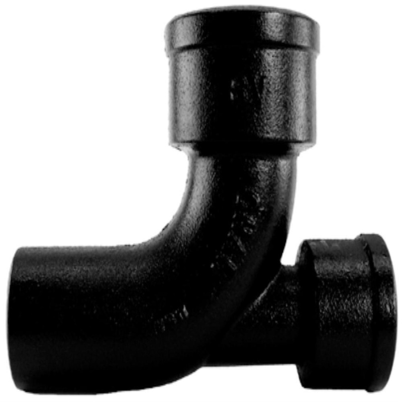 4 x 2 in. Hub x Spigot Service Cast Iron 1/4 Degree Bend with Lever Operator Heel Inlet | Ferguson