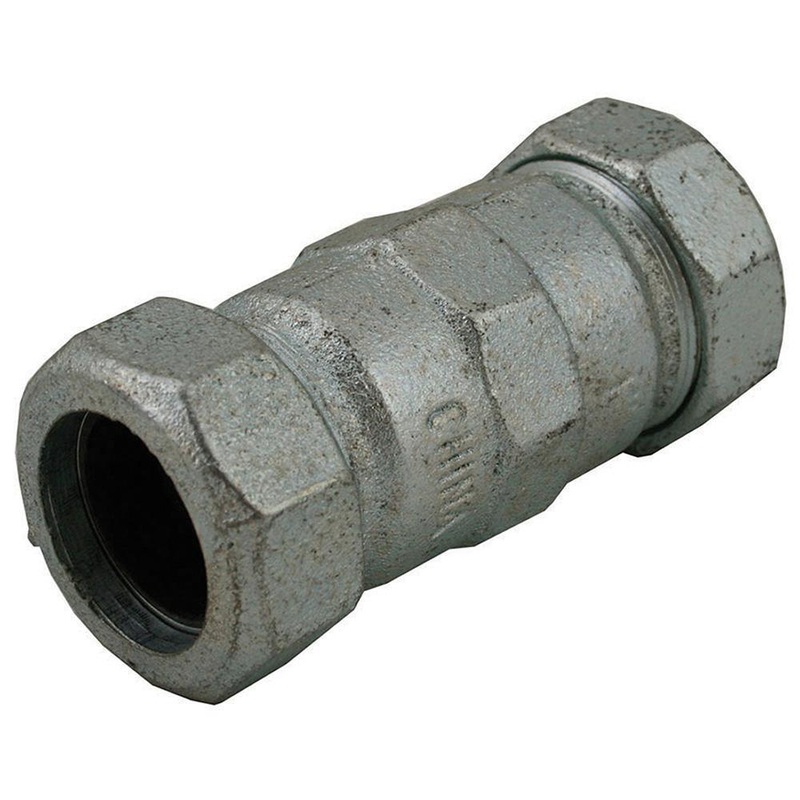Jones Stephens 1 in. IPS Schedule 40 Malleable Iron Long Compression Coupling with EPDM Gasket | Ferguson