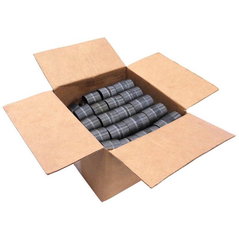 1 in. NPT Schedule 40 Standard Domestic Black Welded Steel Nipple (Pack of 6, Case of 10 Packs) | Ferguson