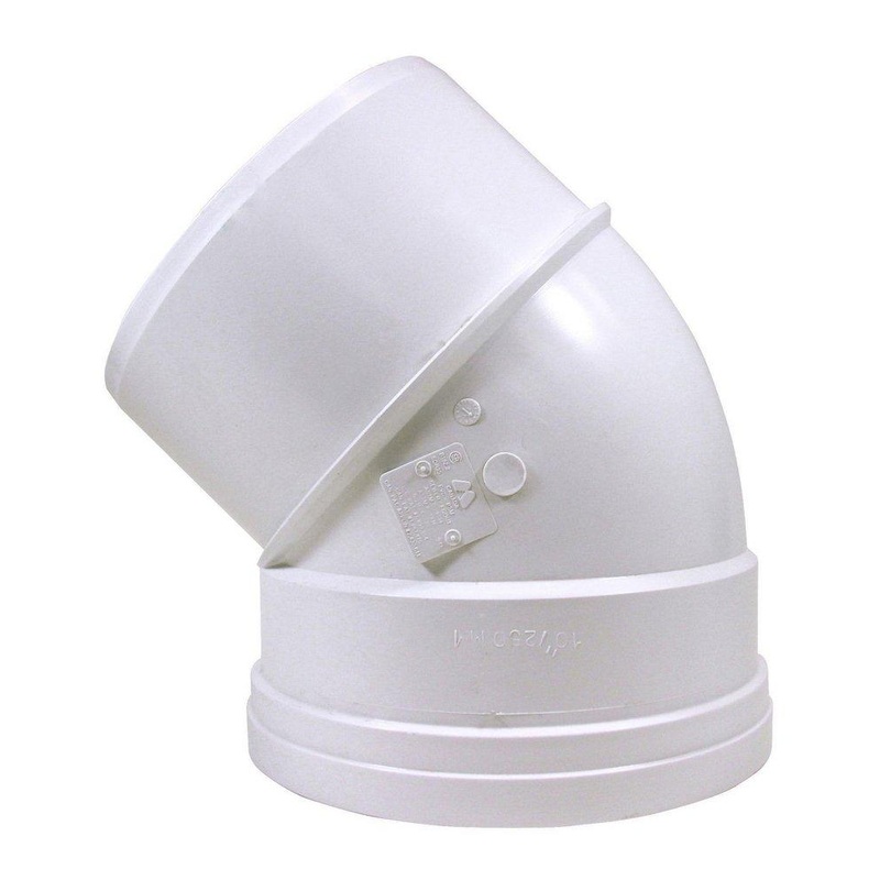 TRENCH TOUGH PLUS 10 in. Gasket x Spigot 45 Degree SDR 35 Plastic Sewer Elbow | Ferguson