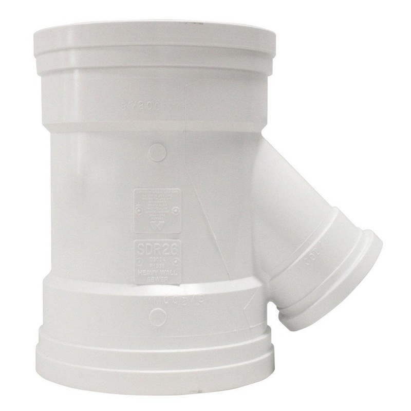 TRENCH TOUGH PLUS 8 x 8 x 4 in. Gasket PVC Sch. 40 SDR 26 Sewer Wye | Ferguson