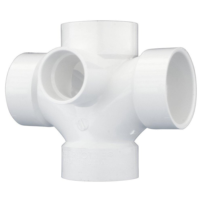 4 in. PVC DWV Double Sanitary Tee with 2 in. Side Inlet | Ferguson
