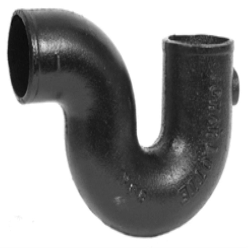 4 in. No-Hub Cast Iron P-Trap with 1/2 in Tap in Heel | Ferguson
