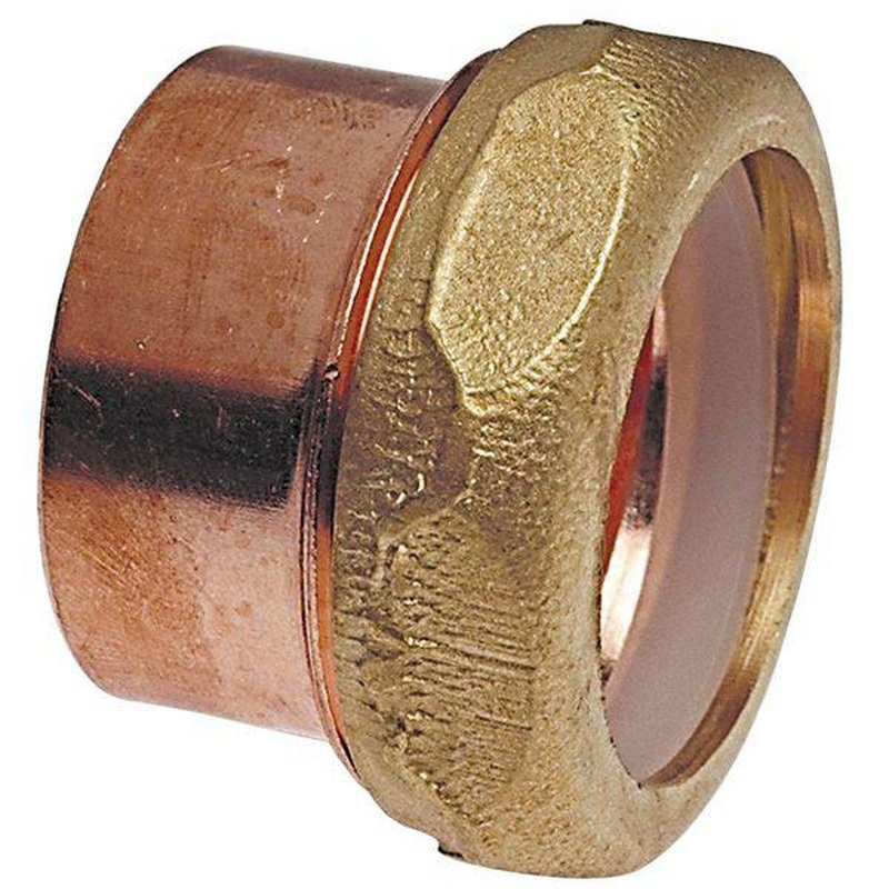 1-1/2 in. Copper DWV Street Trap Adapter w/ Brass Nut | Ferguson