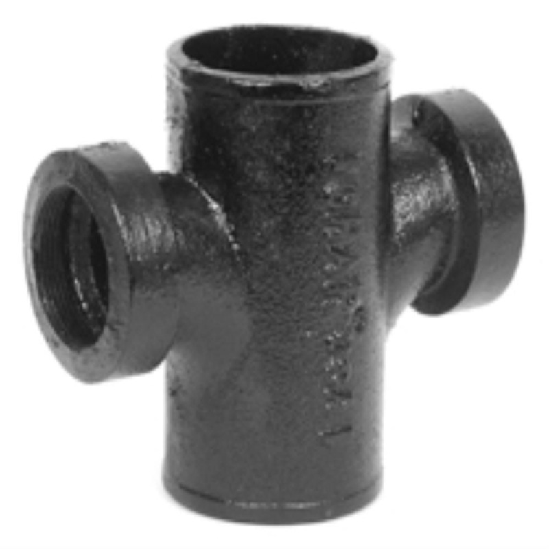 2 x 1-1/2 in. Spigot x FNPT Cast Iron Reducing Sanitary Tapped Cross | Ferguson