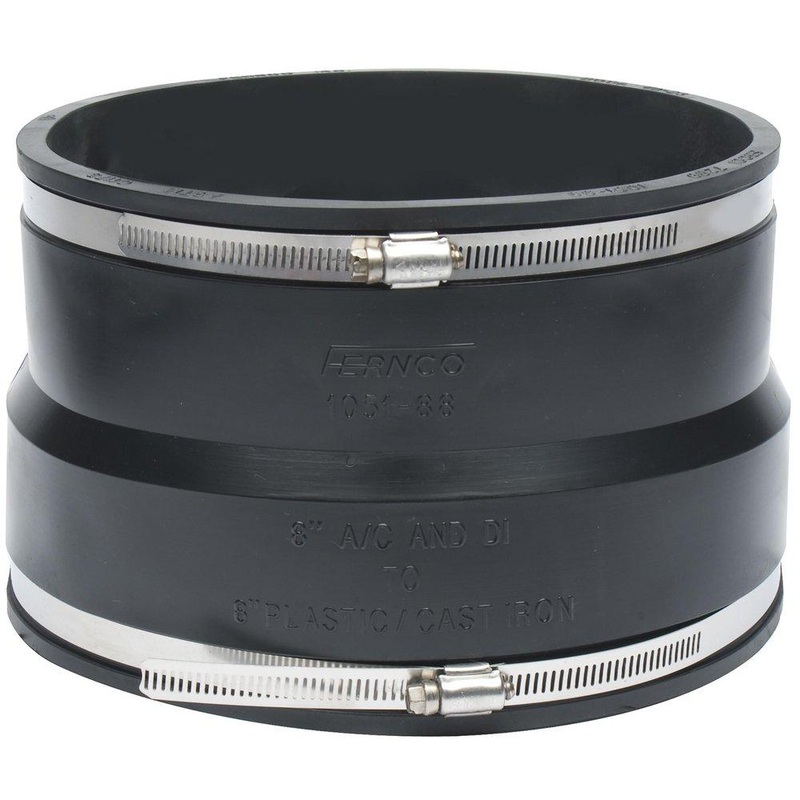 Fernco 1051 Series 8 in. Clamp Plastic Coupling with Stainless Steel Band | Ferguson