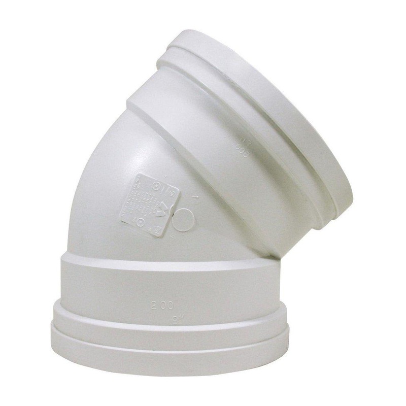 TRENCH TOUGH PLUS 8 in. Gasket 45 Degree SDR 35 Plastic Sewer Elbow | Ferguson