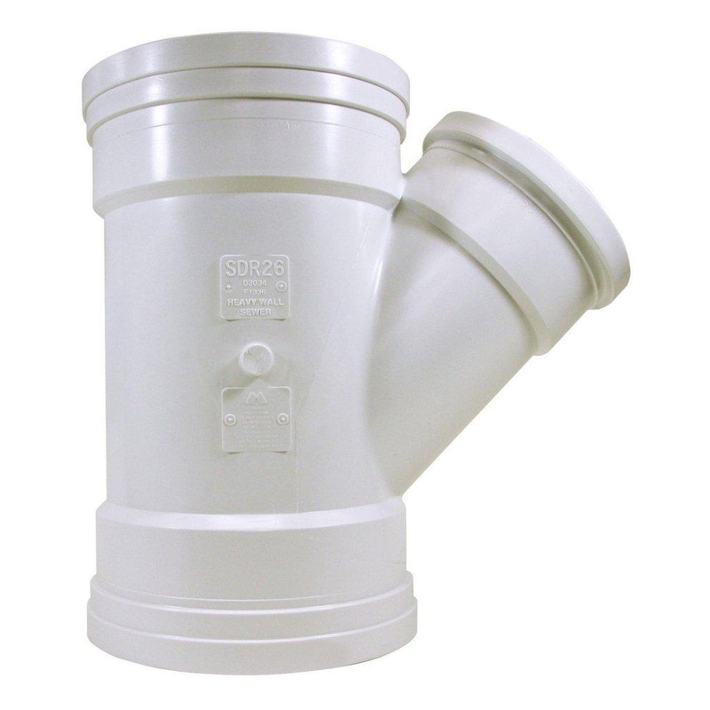 TRENCH TOUGH PLUS 8 x 8 x 6 in. Gasket PVC Sch. 40 SDR 26 Sewer Wye | Ferguson