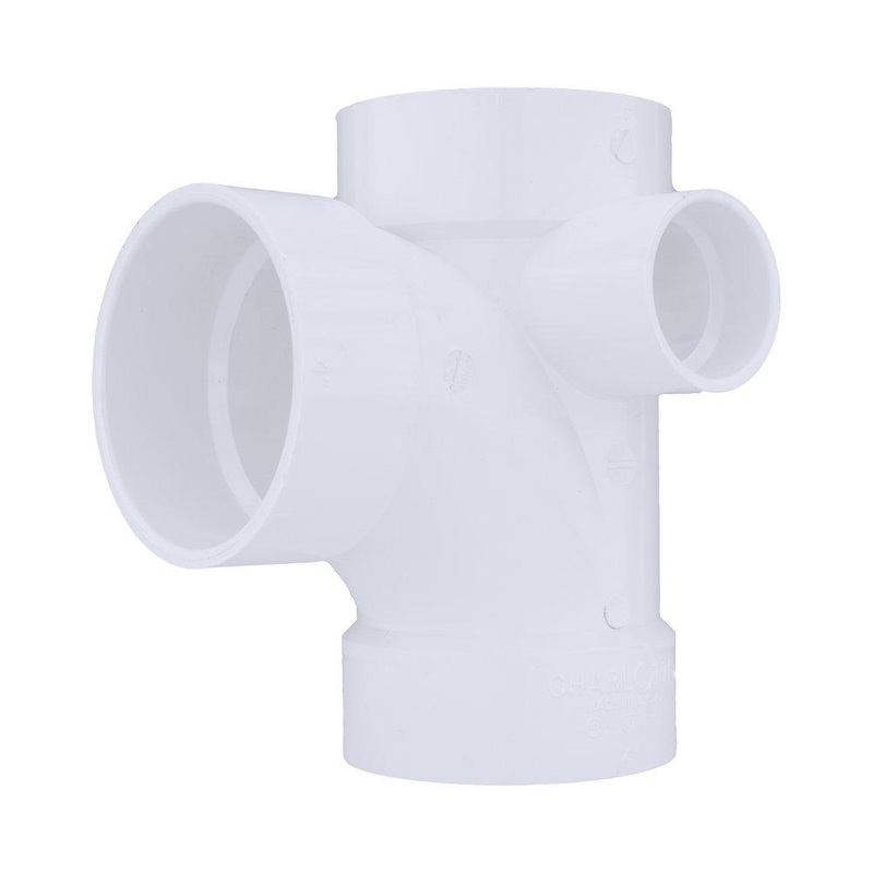4 in. PVC DWV Sanitary Tee with 2 in. Right Side Inlet | Ferguson