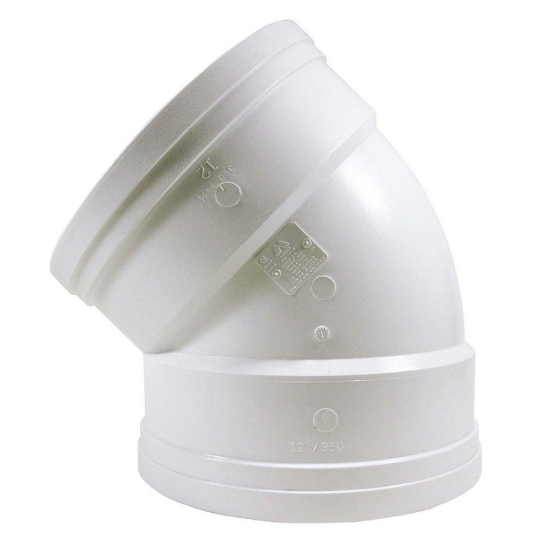 TRENCH TOUGH PLUS 12 in. Gasket 45 Degree SDR 35 Plastic Sewer Elbow | Ferguson