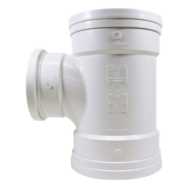 TRENCH TOUGH PLUS 8 x 8 x 6 in. Gasket Plastic Reducing Sewer Wye | Ferguson