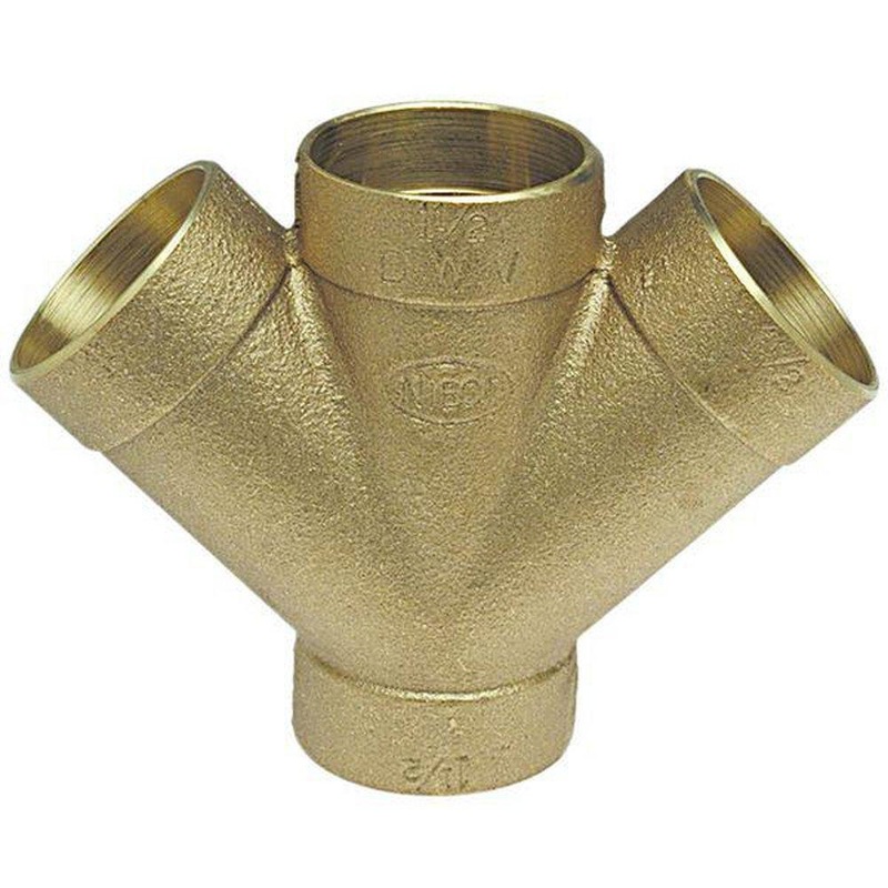 2 x 2 x 1-1/2 x 1-1/2 in. Sweat Bronze Reducing DWV 45 Double Wye | Ferguson