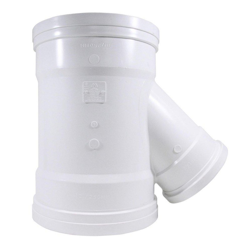 Multi-Fittings Corporation Trench Tough Plus 10 x 10 x 8 in. Gasket Sewer SDR 35 PVC Double Wye | Ferguson