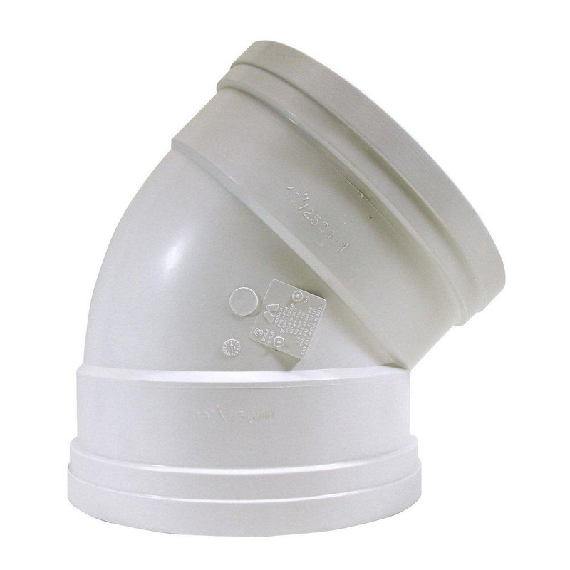 TRENCH TOUGH PLUS 10 in. Gasket 45 Degree SDR 35 Plastic Sewer Elbow | Ferguson