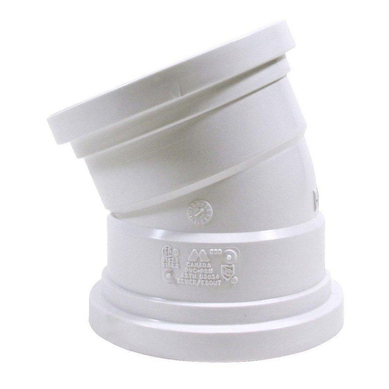 TRENCH TOUGH PLUS 4 in. Gasket 22-1/2 Degree SDR 35 Plastic Sewer Elbow | Ferguson