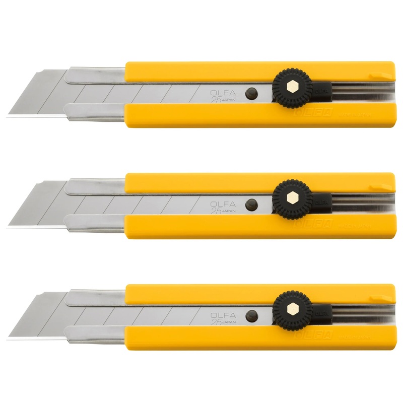 Utility Knife – OLFA Classic Extra Heavy-Duty Ratchet-Lock Utility Knife w/ Anti-Slip Grip, 3-Pack, H-1/CP3