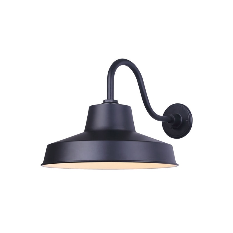 Outdoor Light – Canarm LANDIS Black Matte Outdoor Barn Light, BL14WACBK
