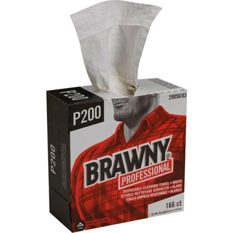 Wipers – Brawny Professional P200 Disposable Cleaning Towels (Case of 5 Boxes), 29050/03