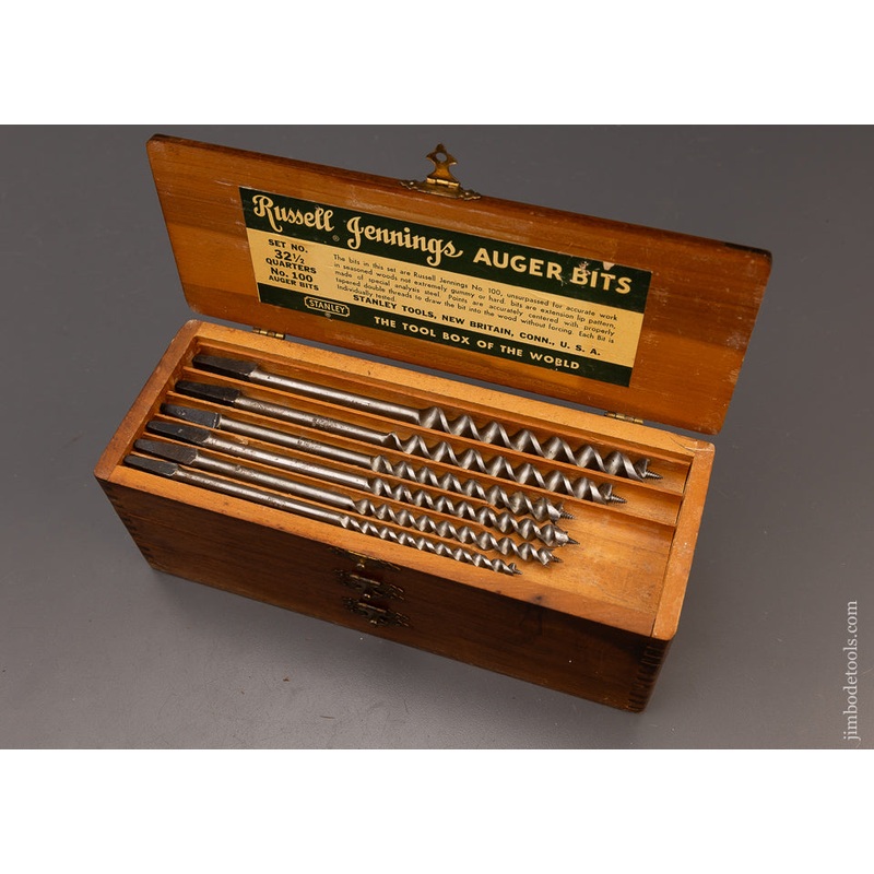 Complete Extra Fine Set of 13 RUSSELL JENNINGS Auger Bits in Original 3 Tiered Box – 111767