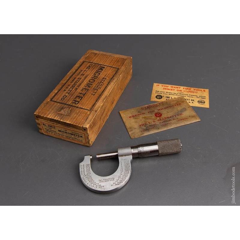 STARRETT No. 309-C 1 inch Micrometer MIB – 95354