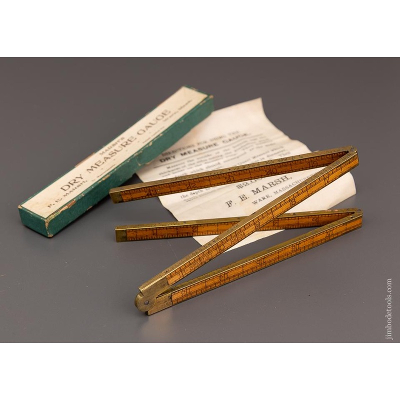 Ultra Rare! MARSH’S Dry Measure Gauge STANLEY RULE NEAR MINT in Original Box – EXCELSIOR 87165 – AS OF DEC 31