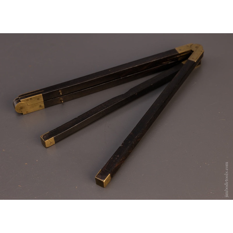 Thick Ebony & Brass Folding Rule – 107044