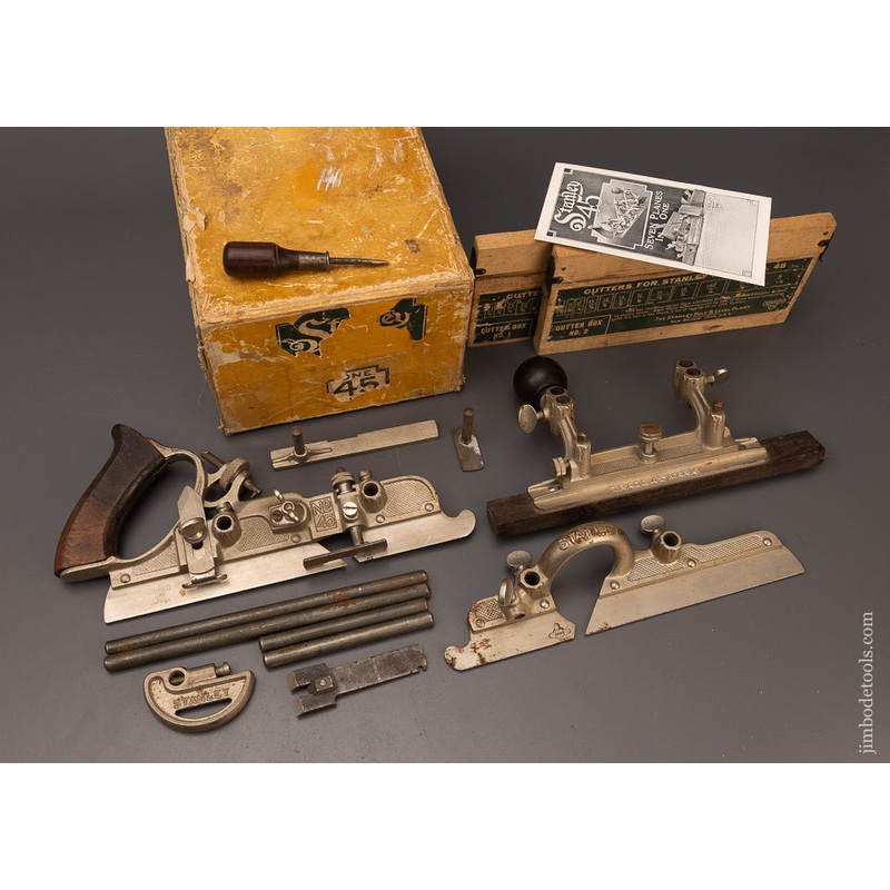 100% Complete & Fine STANLEY No. 45 Combination Plane in Original Box – 112264