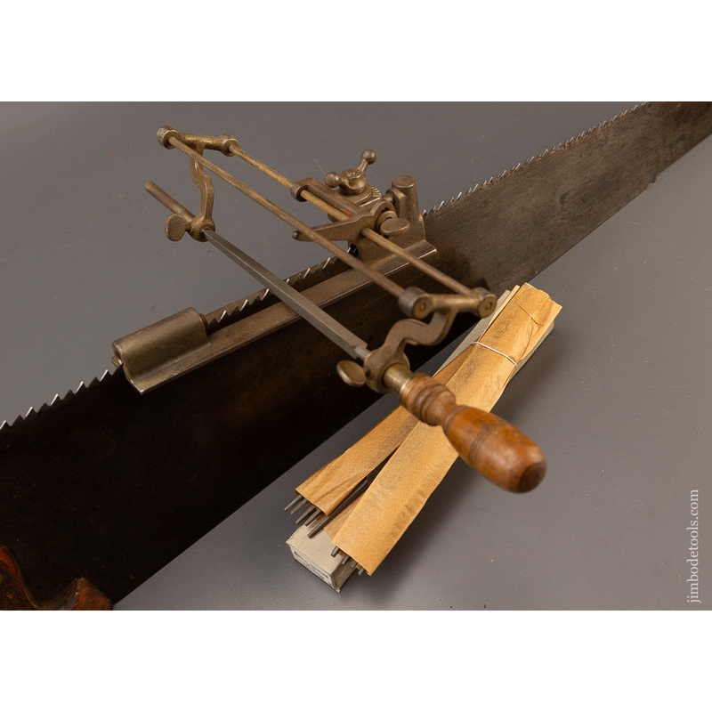 STEARNS Patent No. 400 Saw Filer With Full Box of SIMONDS Files – 110788