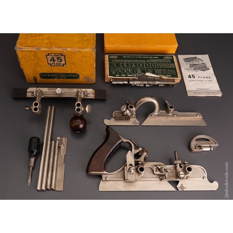 100% Complete STANLEY No. 45 Combination Plow Plane Near Mint in Box SWEETHEART – 103149