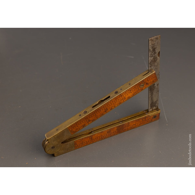 Sweet STEPHENS & CO. No. 36 Combination Level, Boxwood Rule, Protractor & Inclinometer – 116475