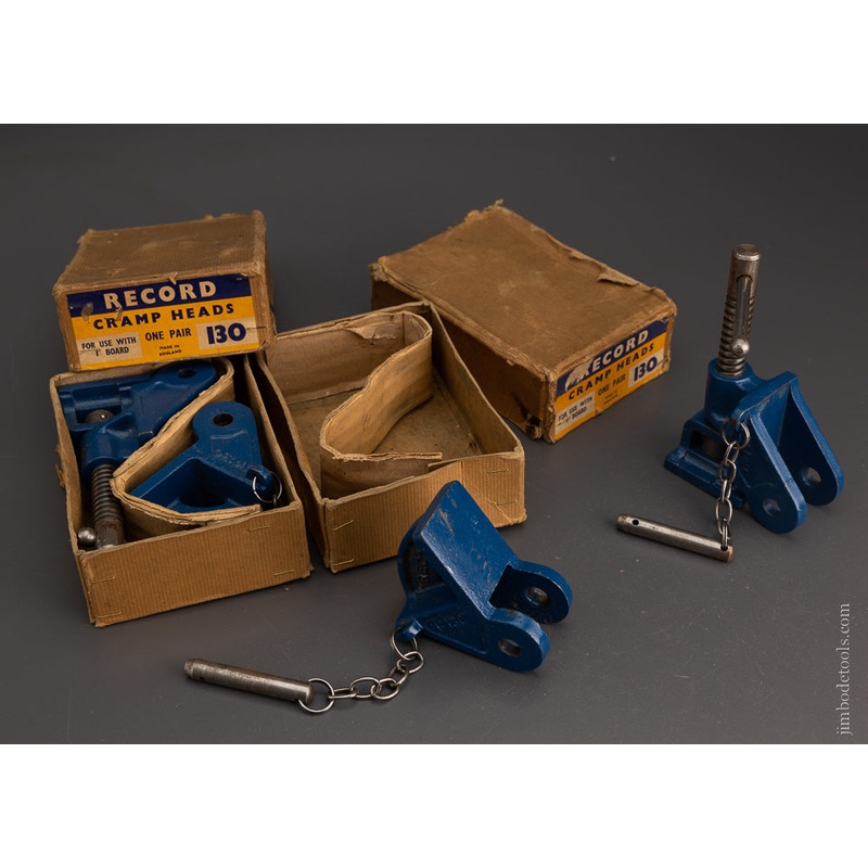 2 Pair RECORD No. 130 Cramp Heads Mint in Box – 105435