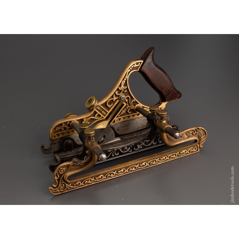 Stunning STANLEY MILLERS PATENT No. 42 Ornate Brass Plow & Filletster Plane – 102633 – AS OF APR 4