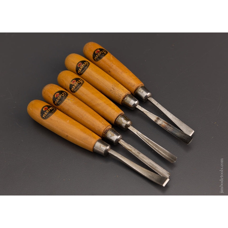 5 Mint MARPLES Carving Chisels with Decals – 105590