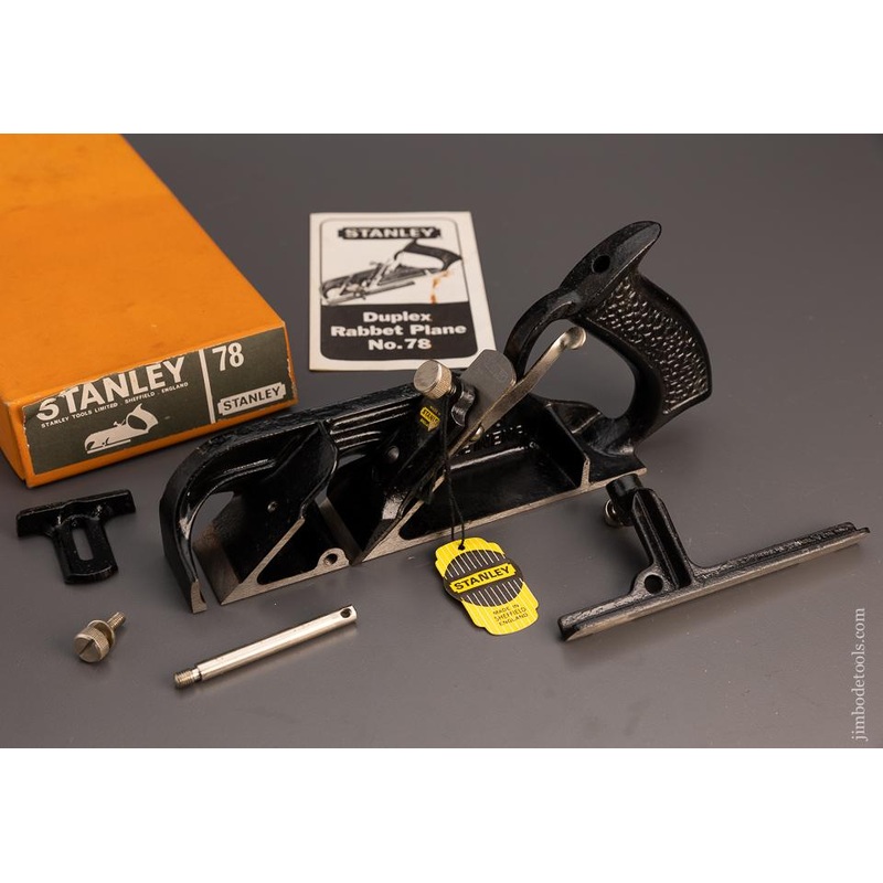 STANLEY No. 78 Duplex, Rabbet, and Filletster Plane with Tag Mint in Box – 99272