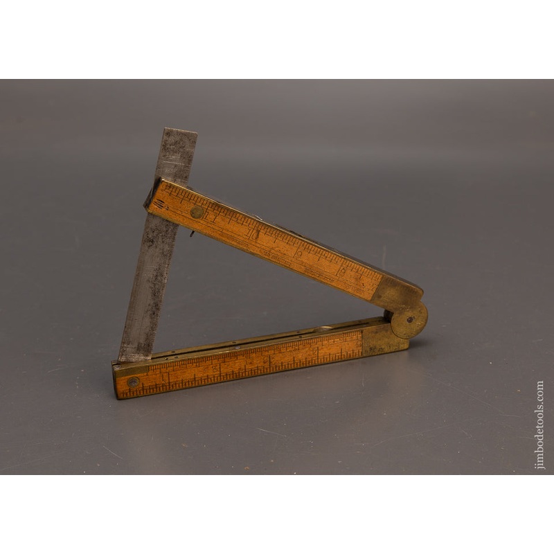 STEPHENS & CO. No. 36 Combination Level, Boxwood Rule, Protractor, Inclinometer – 116474