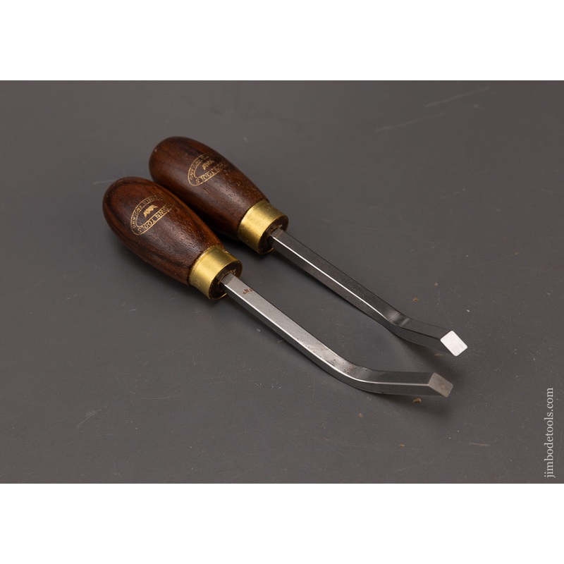 2 CROWN Rosewood Handle Offset 1/4 Inch Mortise Chisels Mint Unused – 109040