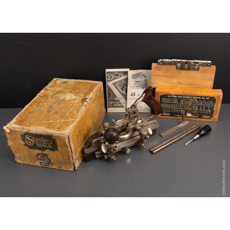 STANLEY No. 45 Combination Plane 100% Complete in its Original Box – 94685