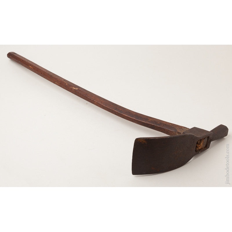 Very EARLY Adze with Original 29 3/4 inch Chamfered Handle – 72187