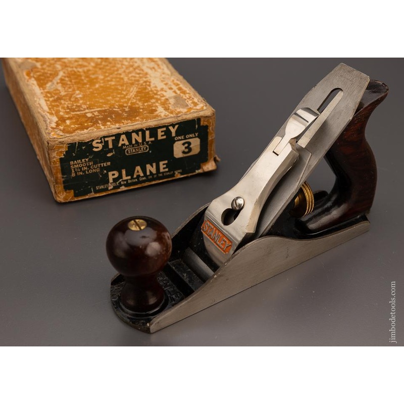 STANLEY No. 3 Smooth Plane Type 16 circa 1933-41 NEAR MINT in Original Box – 99099