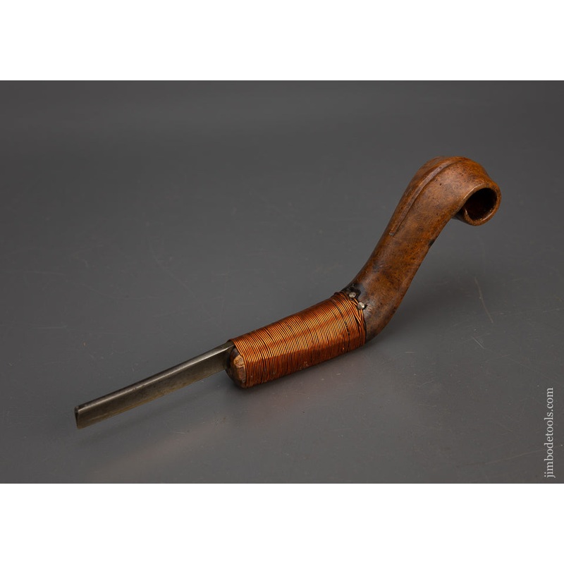 Stunning Fiddle Back Burl Antique Crooked Knife – 115669