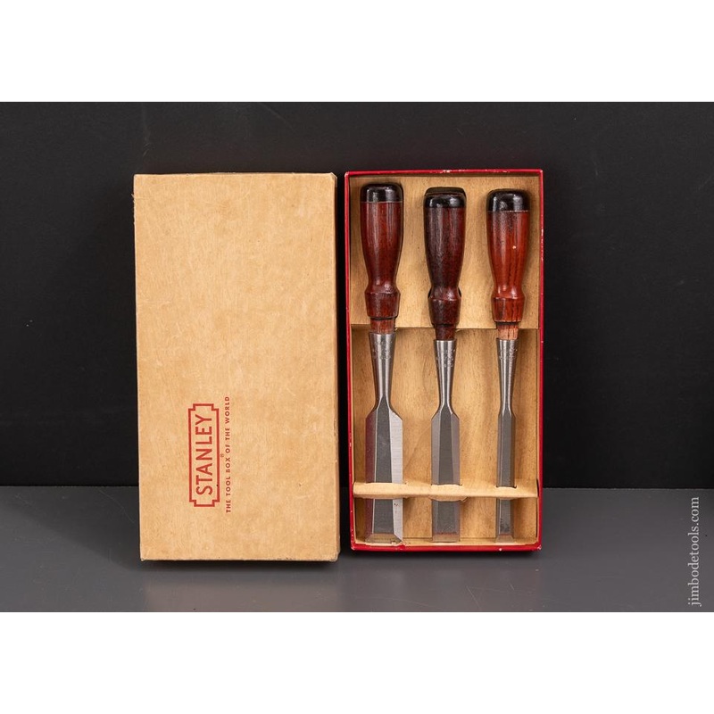 Three STANLEY No. 750 Chisels MINT in Original Box -93225