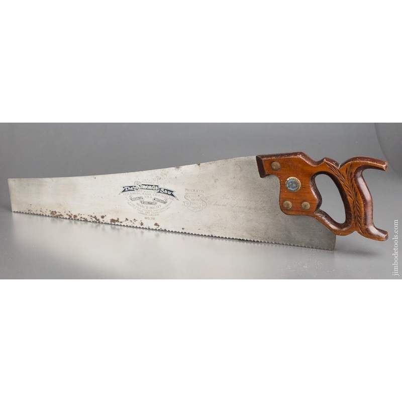 $1.75 Price Medallion SIMONDS No. 72 Hand Saw with Apple Handle 11 point 20 inch Crosscut * 83096U